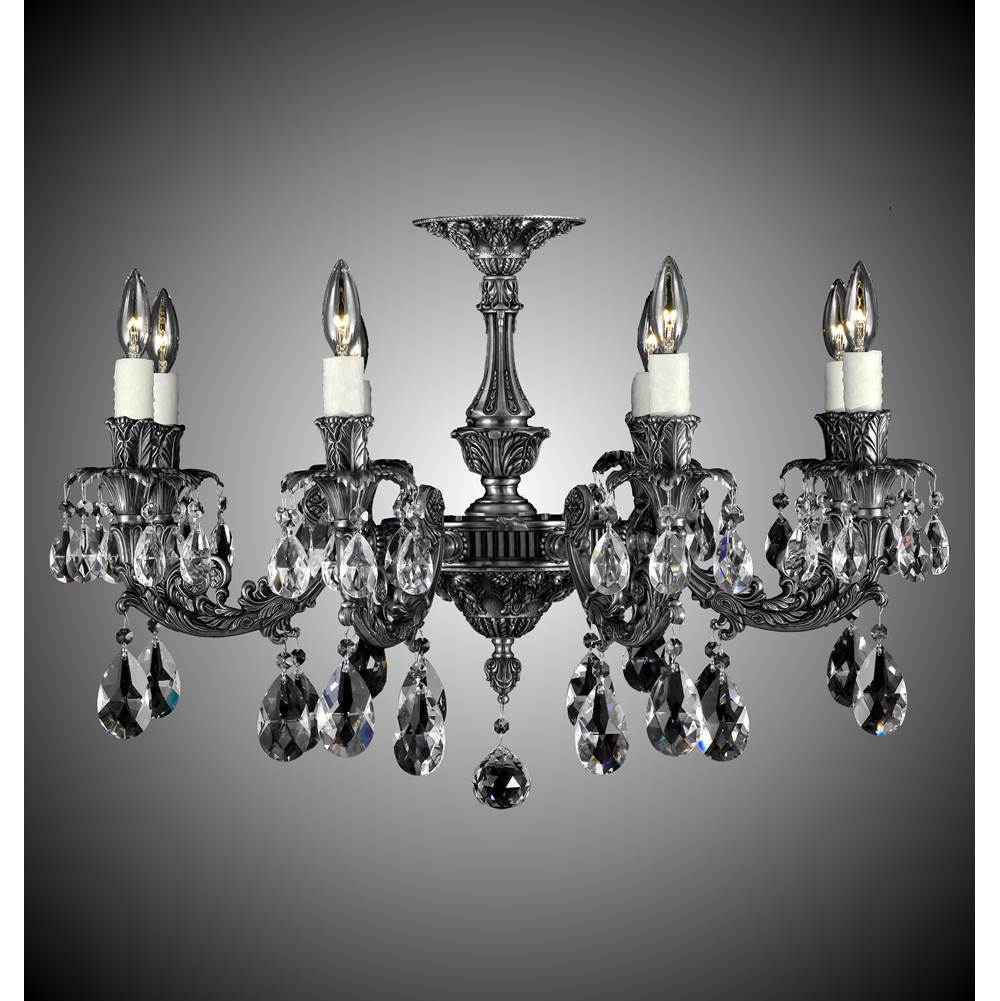 American Brass And Crystal Finisterra 8 Light Finisterra Flush Mount