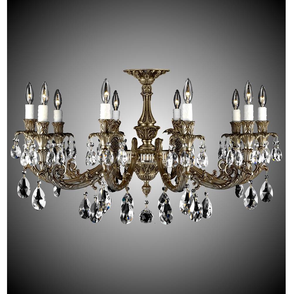 American Brass And Crystal Finisterra 10 Light Finisterra Flush Mount