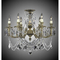 American Brass And Crystal Finisterra 6 Light Finisterra With Draping Flush Mount