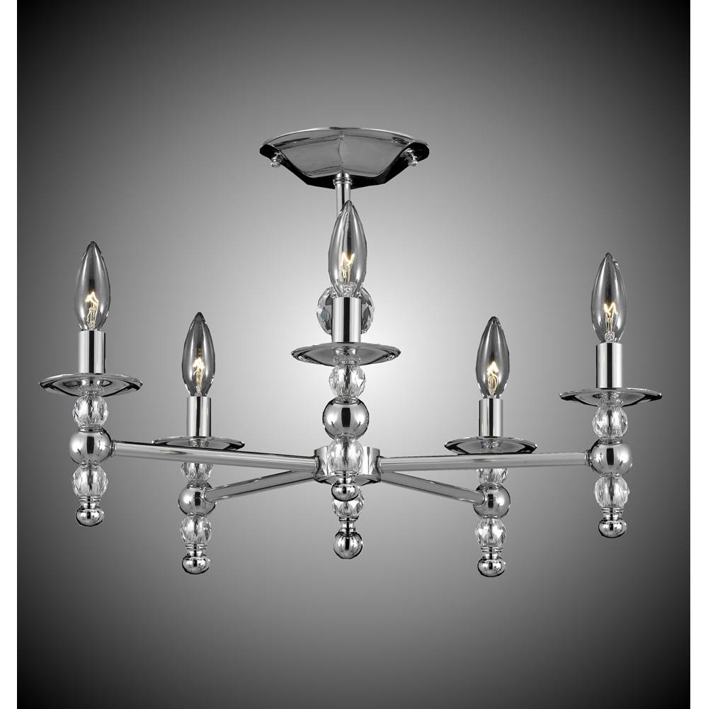 American Brass And Crystal Magro 5 Light Magro Stem Flush Mount