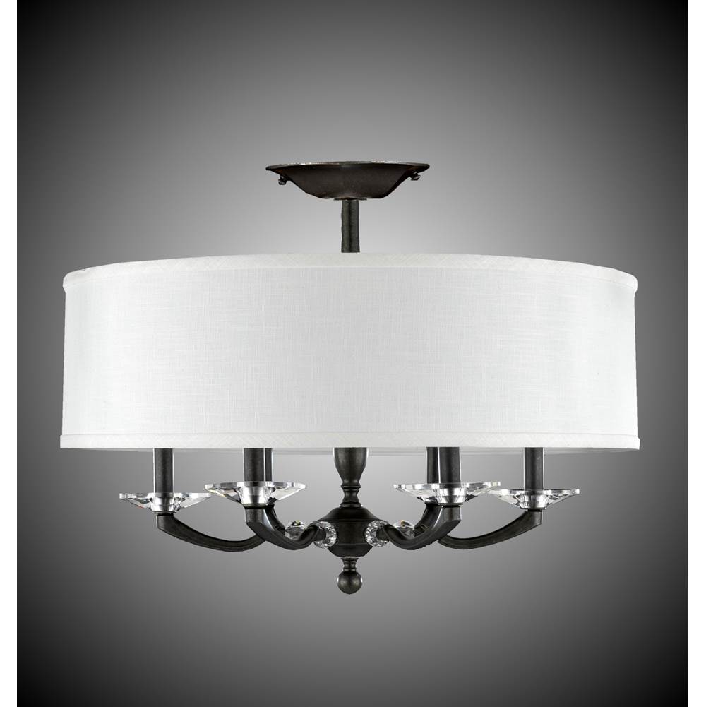 American Brass And Crystal Kensington 24 Inch Kensington Drum Shade Flush Mount