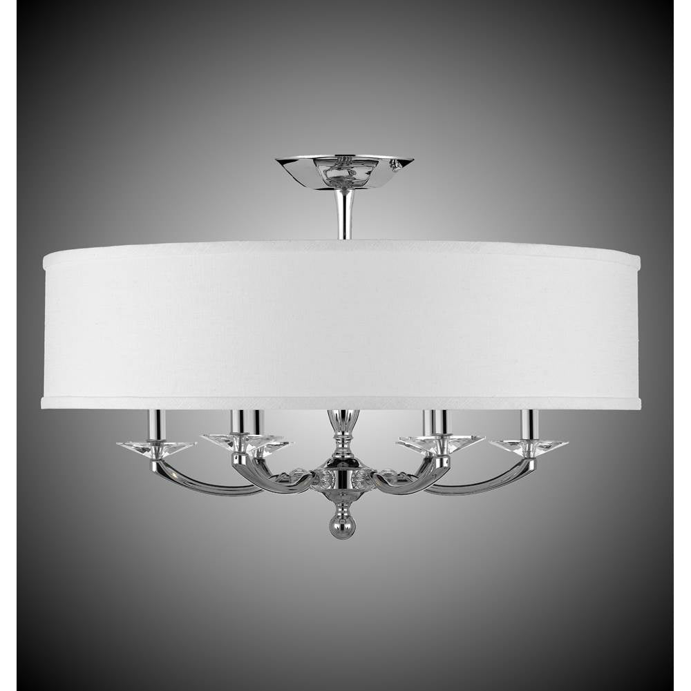 American Brass And Crystal Kensington 28 Inch Kensington Drum Shade Flush Mount