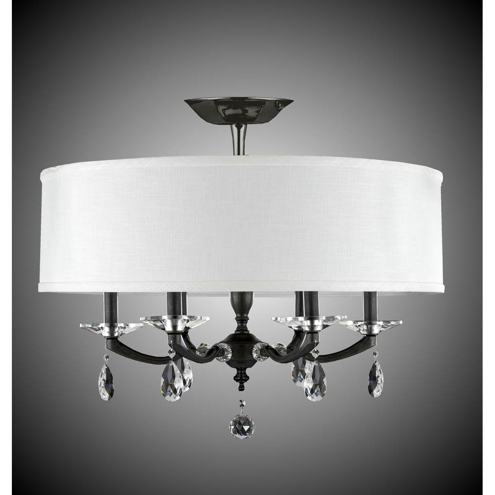 American Brass And Crystal Kensington 24 Inch Kensington Empire Drum Shade Flush Mount