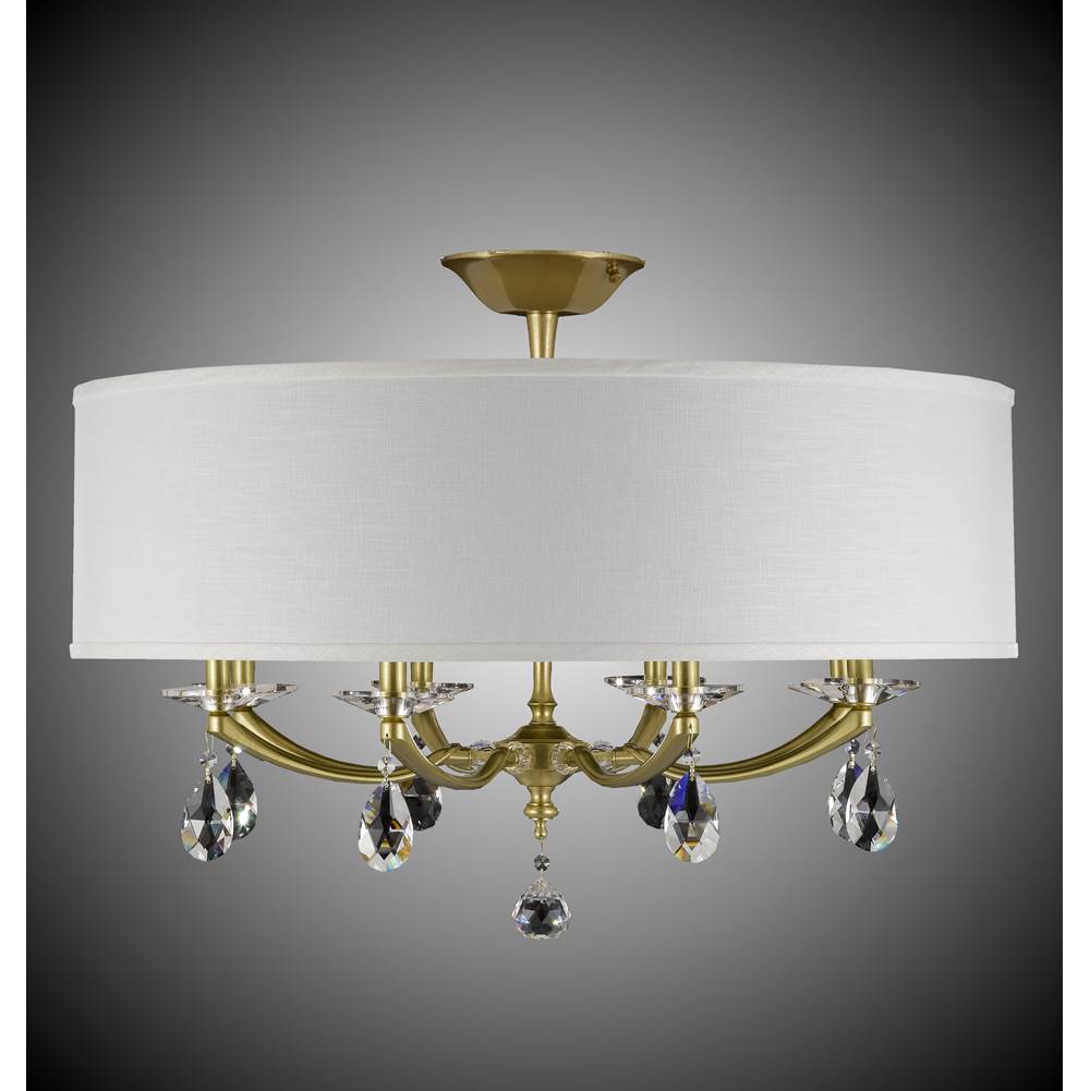 American Brass And Crystal Kensington 32 Inch Kensington Empire Drum Shade Flush Mount