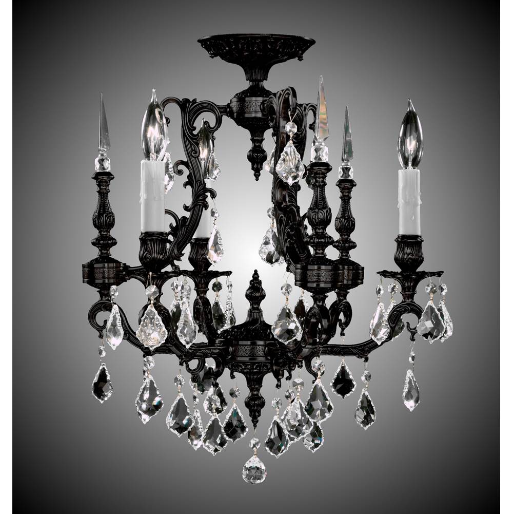 American Brass And Crystal Parisian 3 Light Parisian Flush Mount