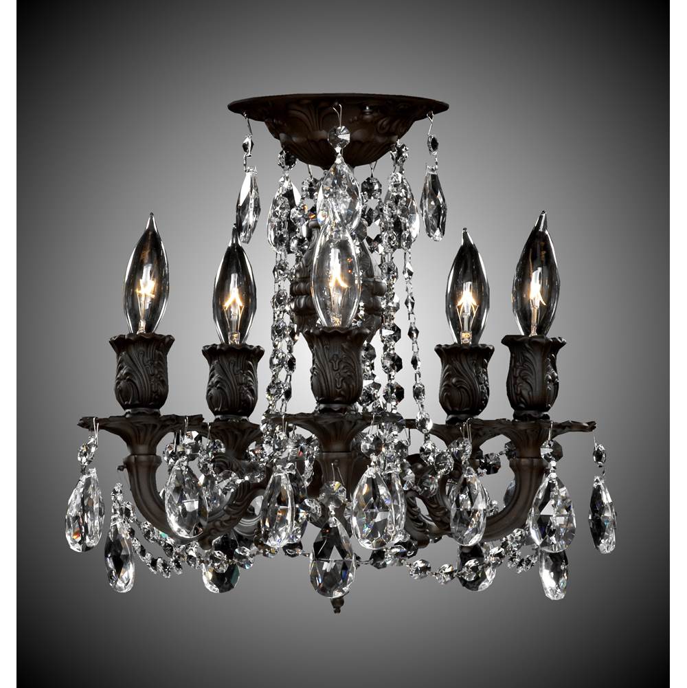 American Brass And Crystal Biella 5 Light Biella Flush Mount