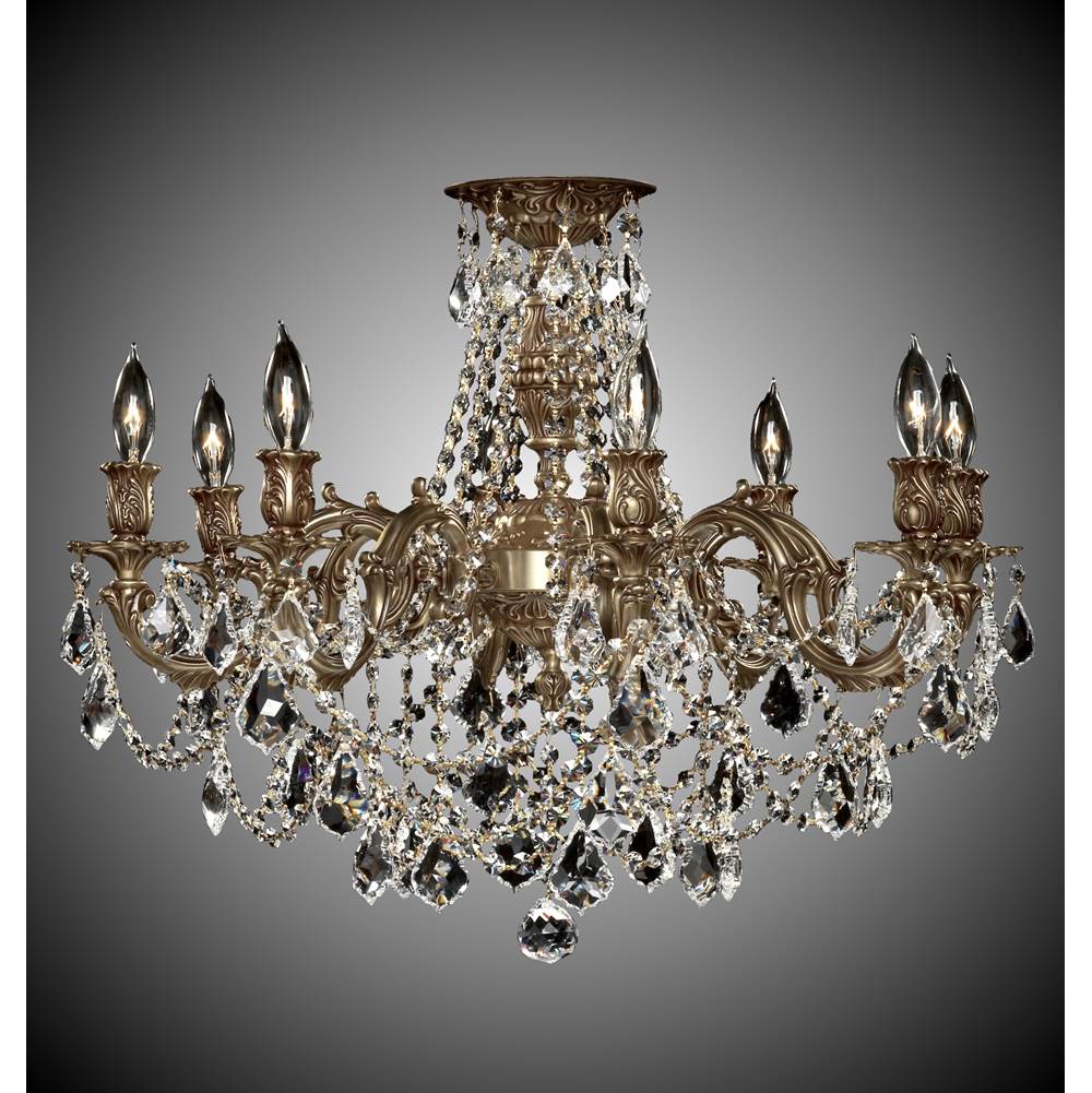 American Brass And Crystal Biella 8 Light Biella Flush Mount
