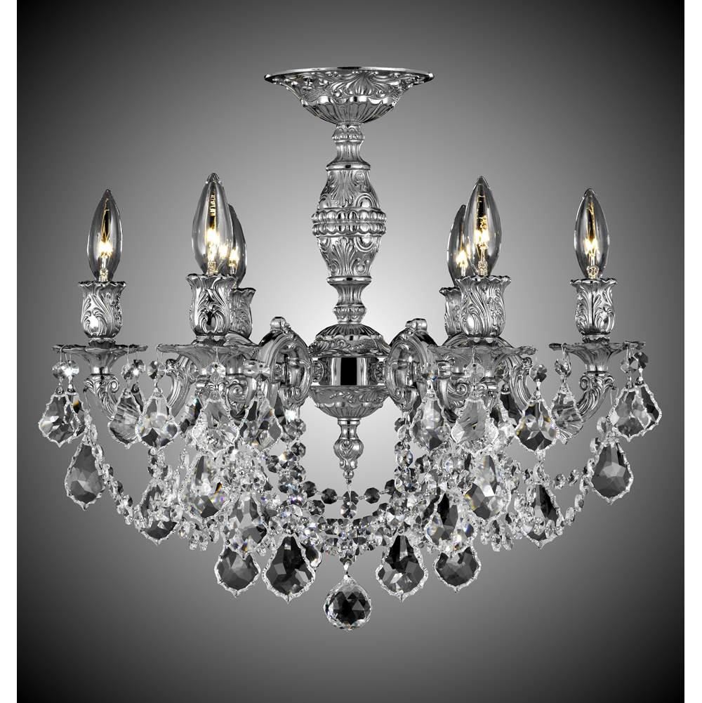 American Brass And Crystal Rosetta 6 Light Rosetta Flush Mount