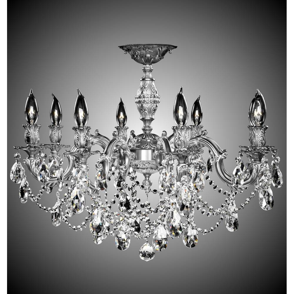 American Brass And Crystal Rosetta 8 Light Rosetta Flush Mount