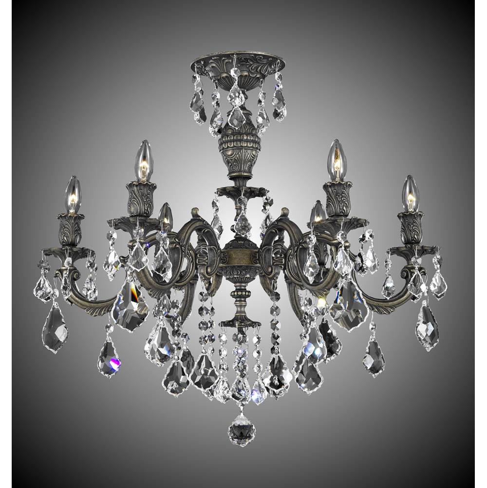 American Brass And Crystal Marlena 6 Light Marlena Flush Mount