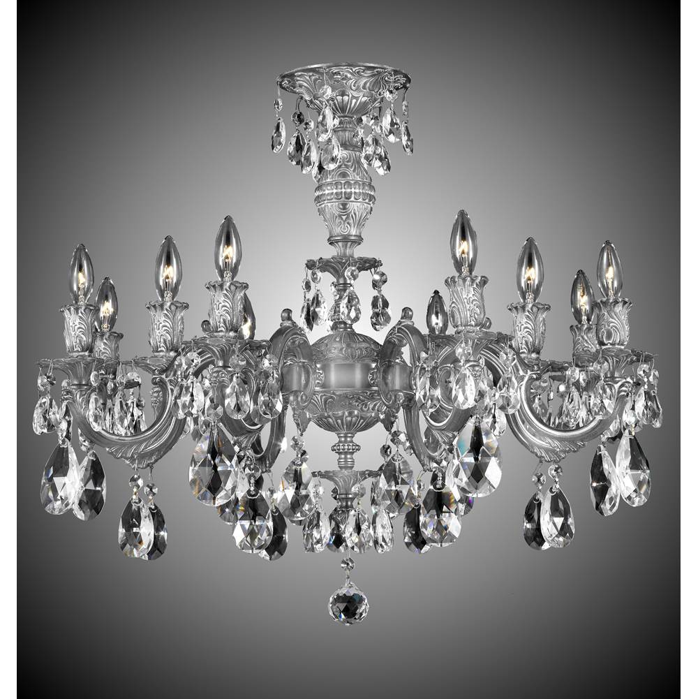 American Brass And Crystal Marlena 10 Light Marlena Flush Mount