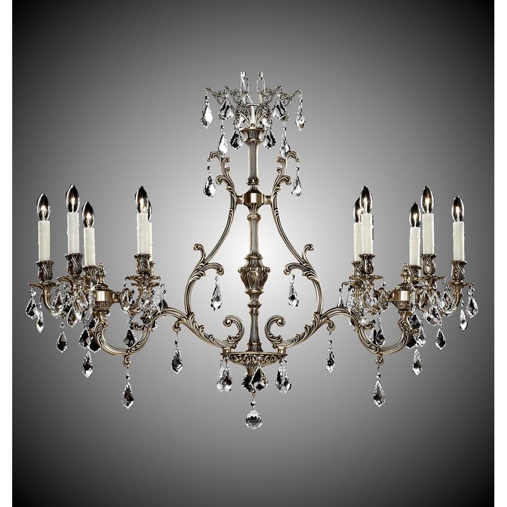 American Brass And Crystal Chateau 10 Light 2 Arm Chateau Island Light