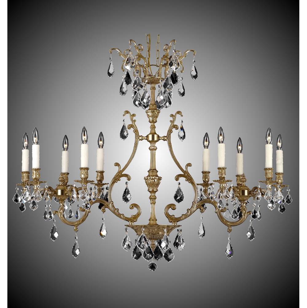 American Brass And Crystal Chateau 10 Light 2 Arm Chateau Island Light