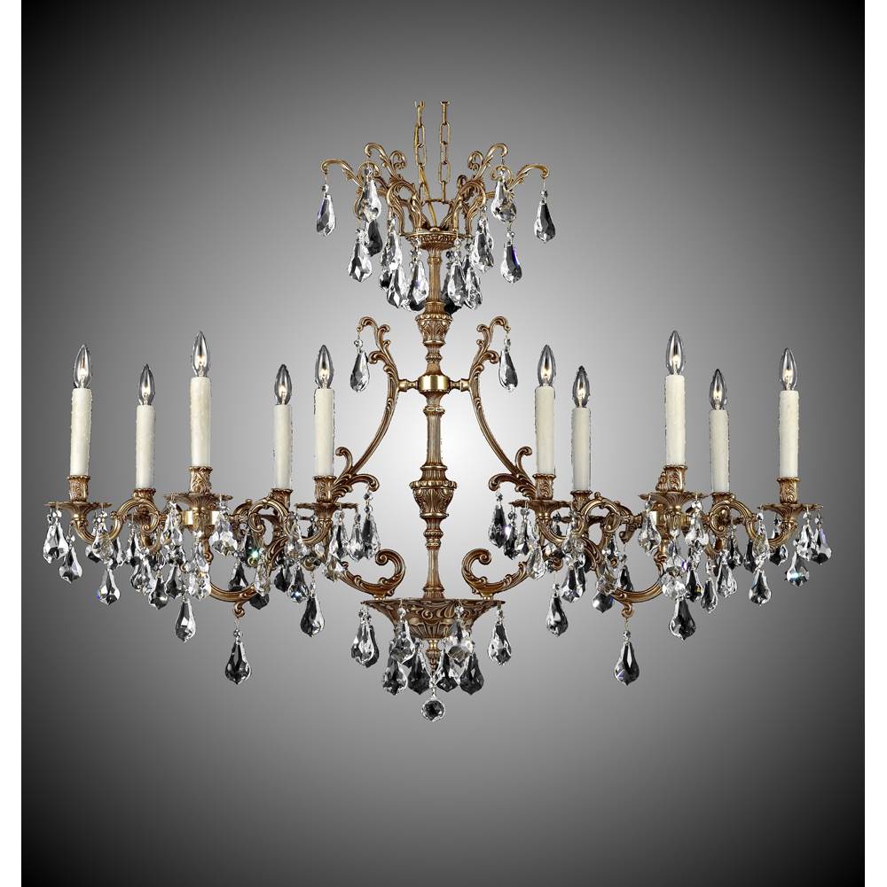 American Brass And Crystal Chateau 10 Light 2 Arm Chateau Island Light