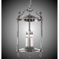 American Brass And Crystal Lantern 3 Light 13 Inch Lantern With Clear Curved Glass