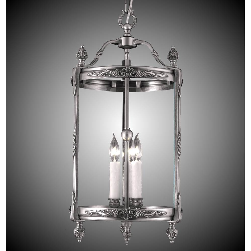 American Brass And Crystal Lantern 3 Light 13 Inch Lantern With Clear Curved Glass