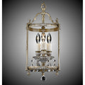 American Brass And Crystal Lantern 3 Light 8 Inch Lantern With Clear Curved Glass And Crystal