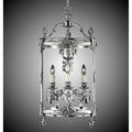 American Brass And Crystal Lantern 3 Light 13 Inch Lantern With Clear Curved Glass And Crystal