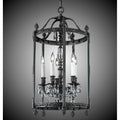 American Brass And Crystal Lantern 5 Light 17 Inch Lantern With Clear Curved Glass And Crystal