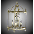 American Brass And Crystal Lantern 4 Light 13 Inch Square Lantern With Crystal And Glass