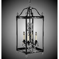 American Brass And Crystal Lantern 4 Light 13 Inch Extended Square Lantern With Crystal And Glass