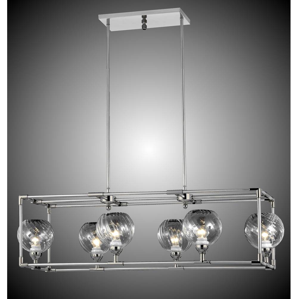 American Brass And Crystal Magro 6 Light Magro Globe Island Light