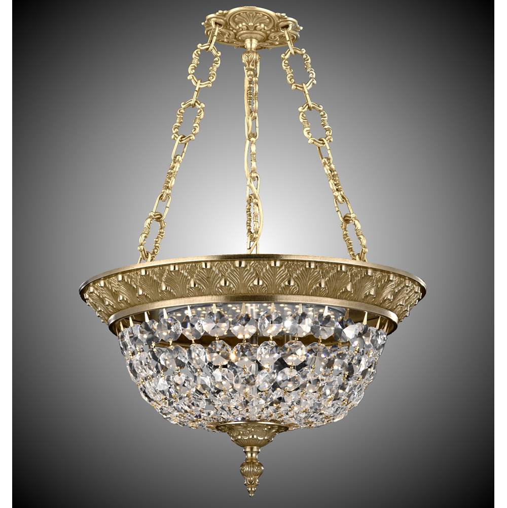 American Brass And Crystal Corinthian 15''w 3 Light Corinthian Pendant