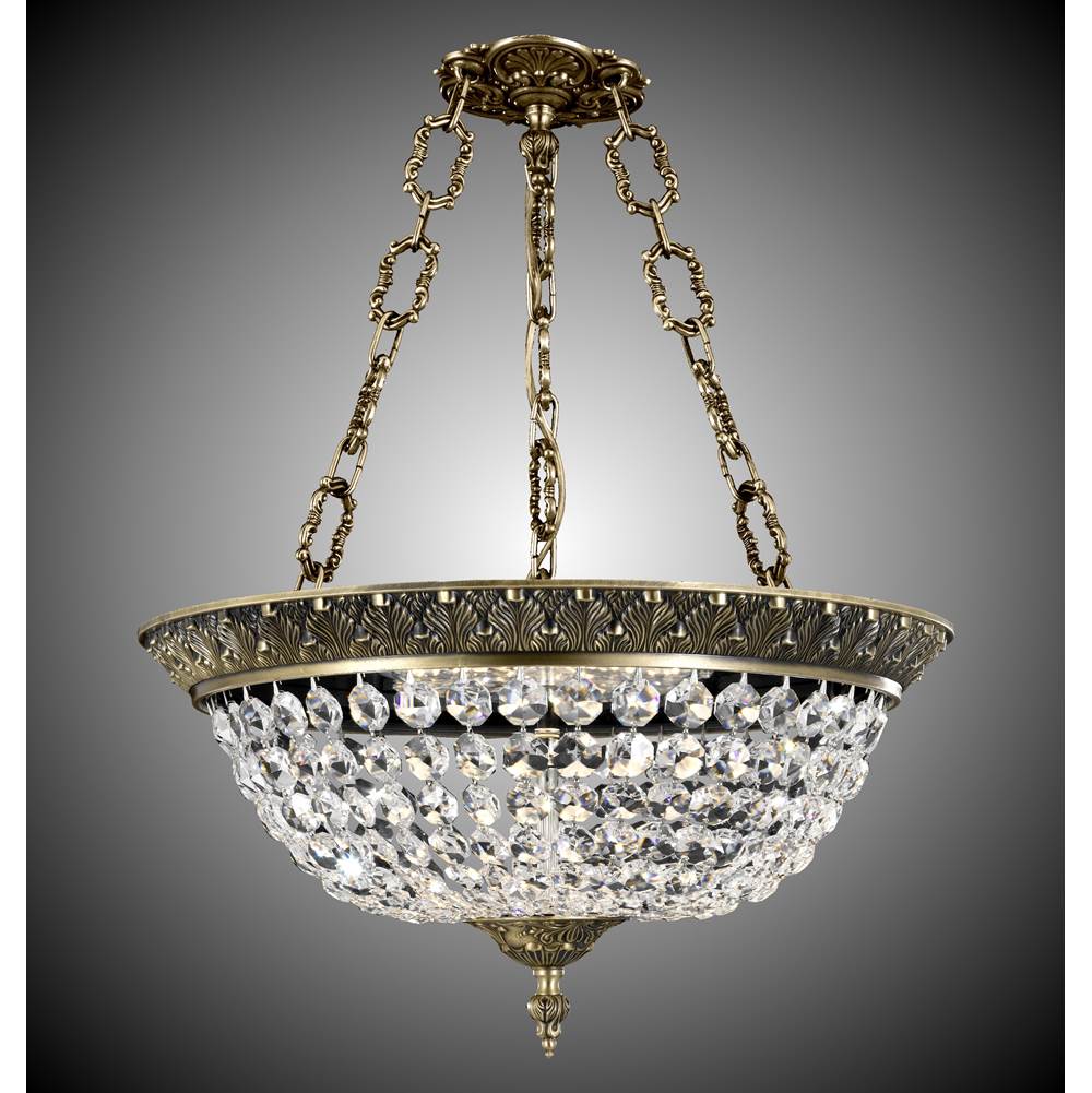 American Brass And Crystal Corinthian 19''w 6 Light Corinthian Pendant