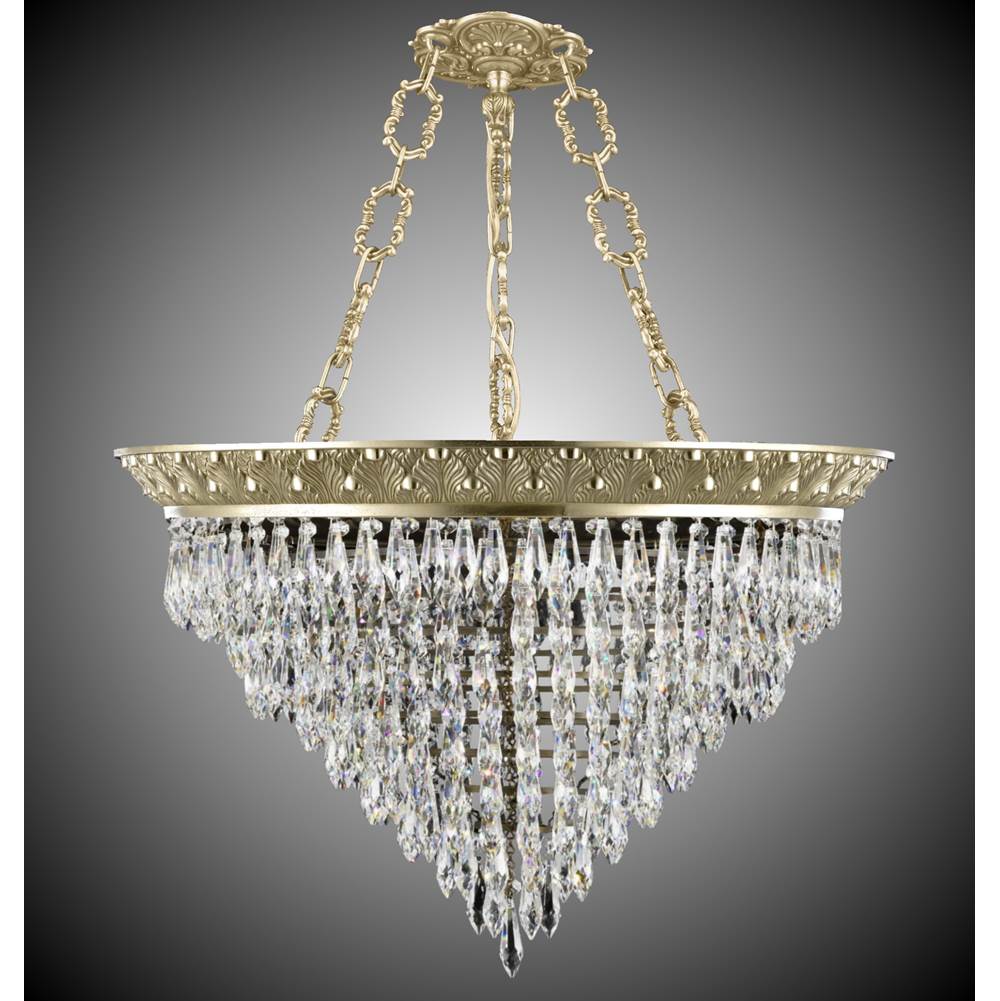 American Brass And Crystal Corinthian 19''w 6 Light Corinthian Spire Pendant
