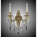 American Brass And Crystal Finisterra 2 Light Finisterra With Draping Wall Sconce