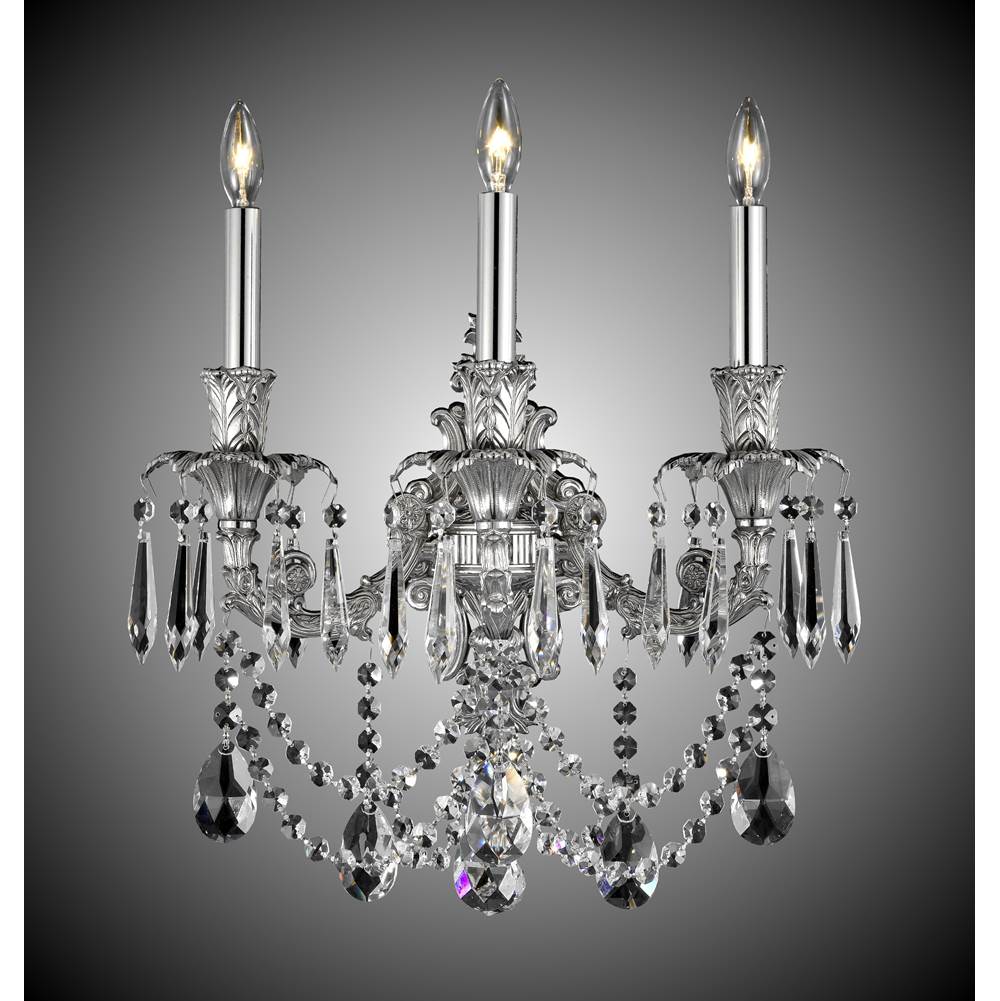 American Brass And Crystal Finisterra 3 Light Finisterra With Draping Wall Sconce