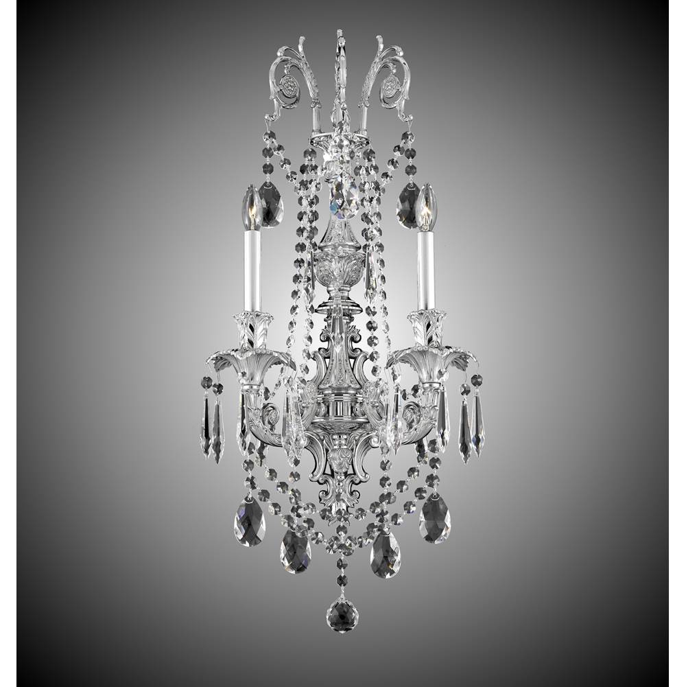 American Brass And Crystal Finisterra 2 Light Finisterra With Draping Empire Wall Sconce