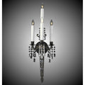American Brass And Crystal Wall Sconces 3+1 Light Torch Wall Sconce