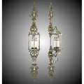 American Brass And Crystal Lantern 3 Light 8 Inch Double Extended Lantern Wall Sconce With Clear Curved Glass And Crystal