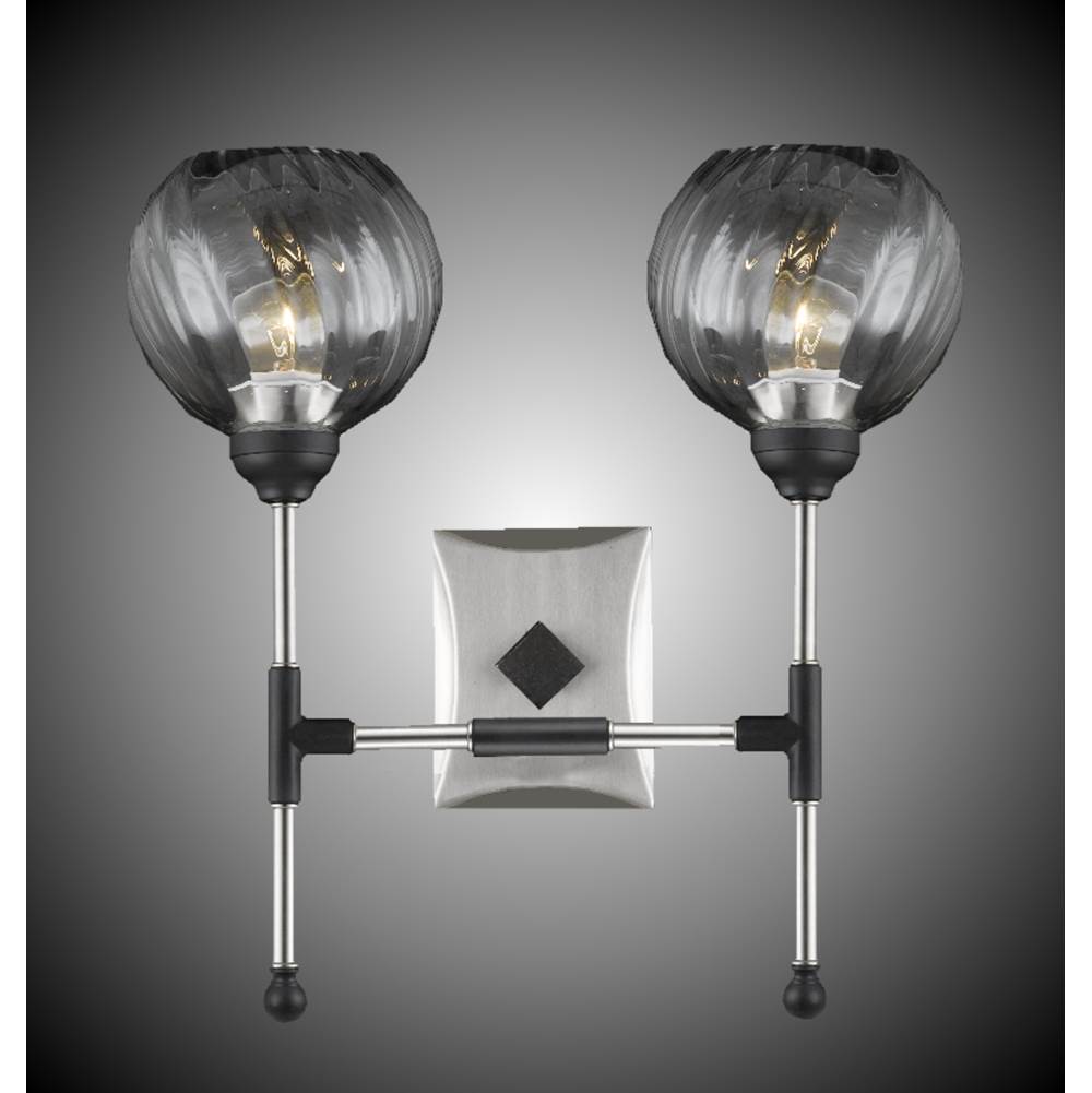American Brass And Crystal Magro 2 Light Magro Globe Wall Sconce