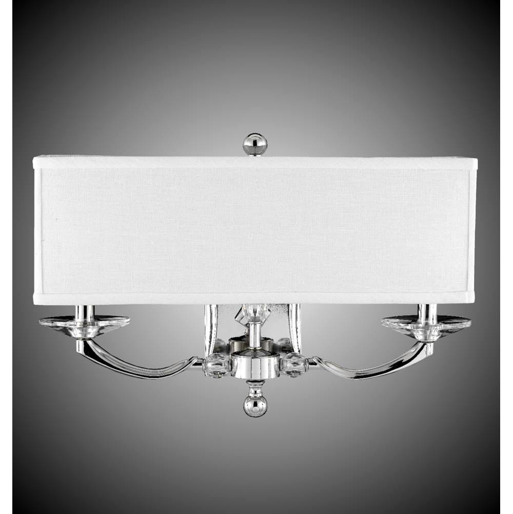 American Brass And Crystal Kensington 2 Light Kensington Wall Sconce With Rectangular Shade