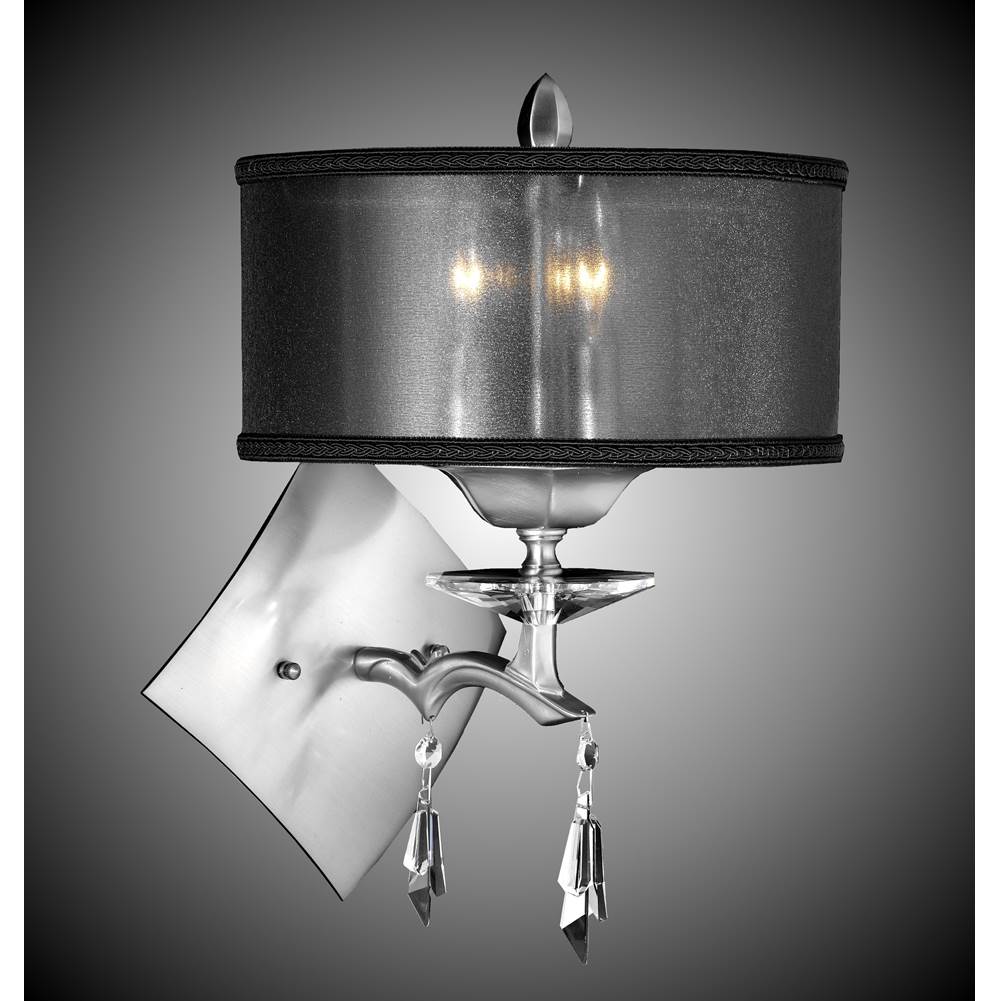 American Brass And Crystal Kaya 3 Light Kaya Drum Shade Wall Sconce