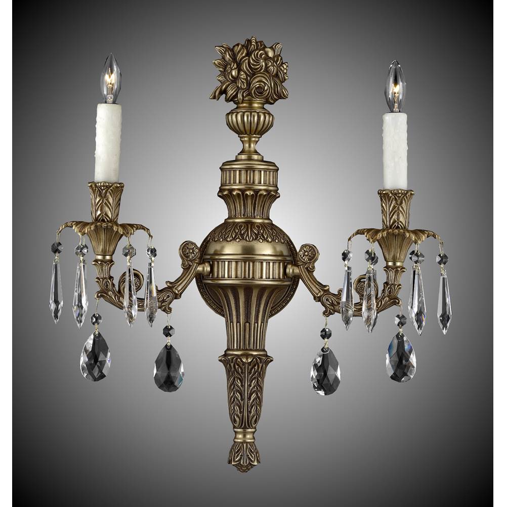 American Brass And Crystal Finisterra 2 Light Finisterra Torch Wall Sconce