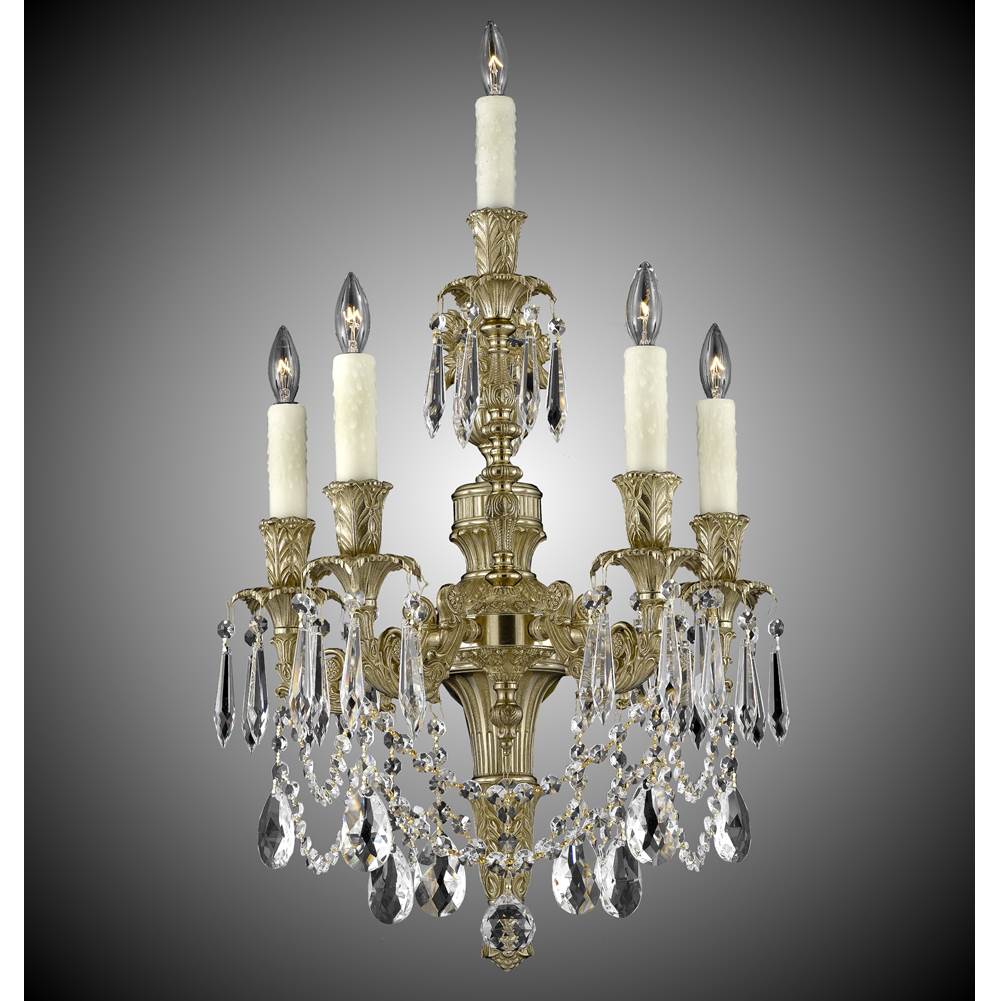 American Brass And Crystal Finisterra 4+1 Light Finisterra Torch Wall Sconce