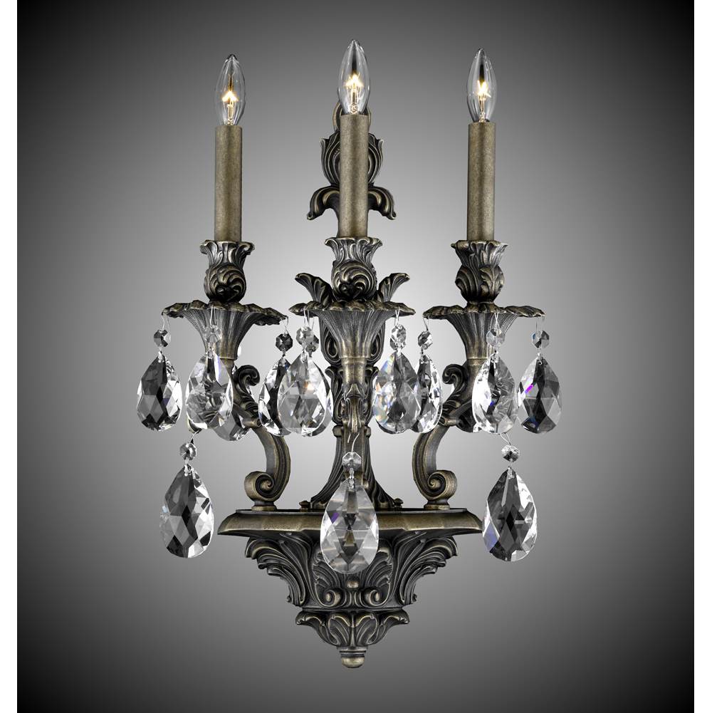 American Brass And Crystal Blairsden 3 Light Blairsden Wall Sconce
