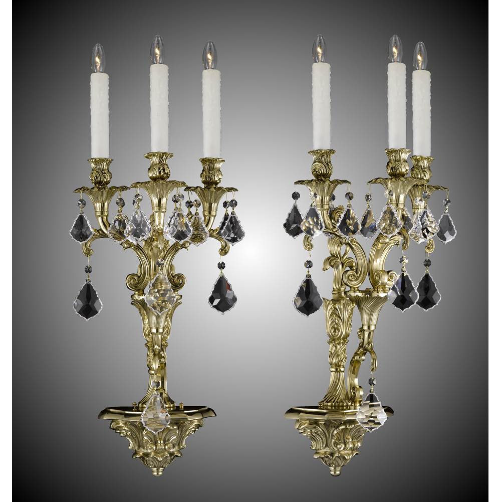 American Brass And Crystal Blairsden 3 Light Extended Blairsden Wall Sconce