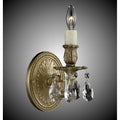 American Brass And Crystal Wall Sconce 1 Light Circular Wall Sconce