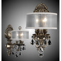 American Brass And Crystal Wall Sconce 3 Light Shaded Wall Sconce