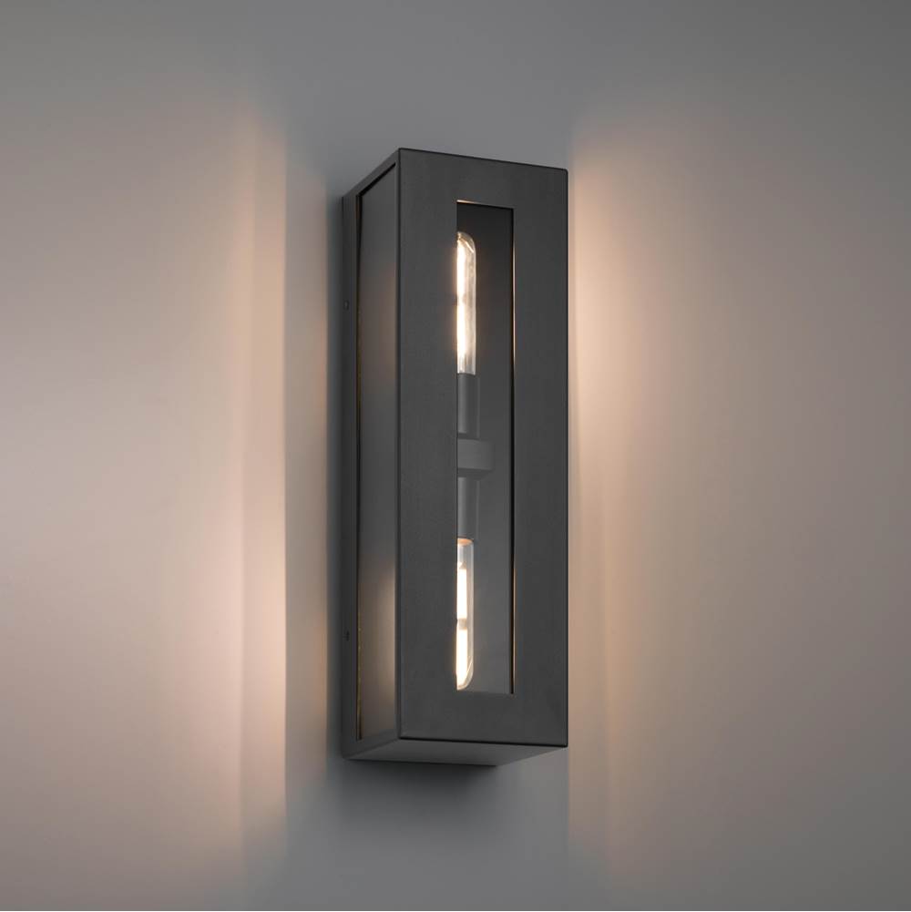 Access Lighting 19973MG-BL/CLR Black 2 Light Outdoor Wall Mount Image 2