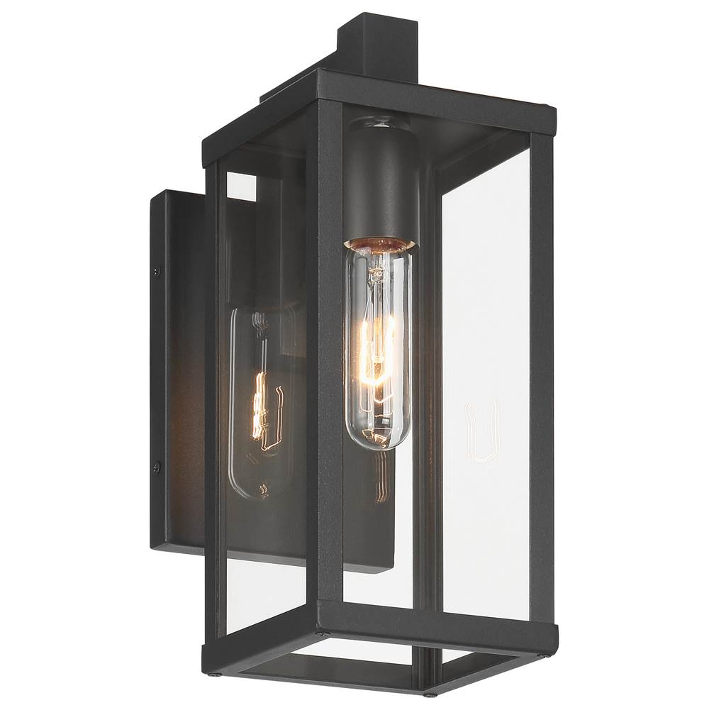 Access Lighting 20152MG-BL/CLR Black 1 Light Outdoor Wall Mount Image 1