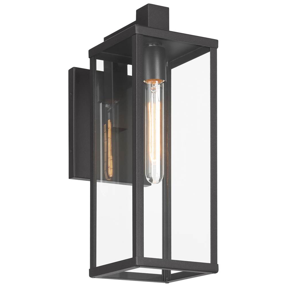Access Lighting 20153MG-BL/CLR Black 1 Light Outdoor Wall Mount Image 1