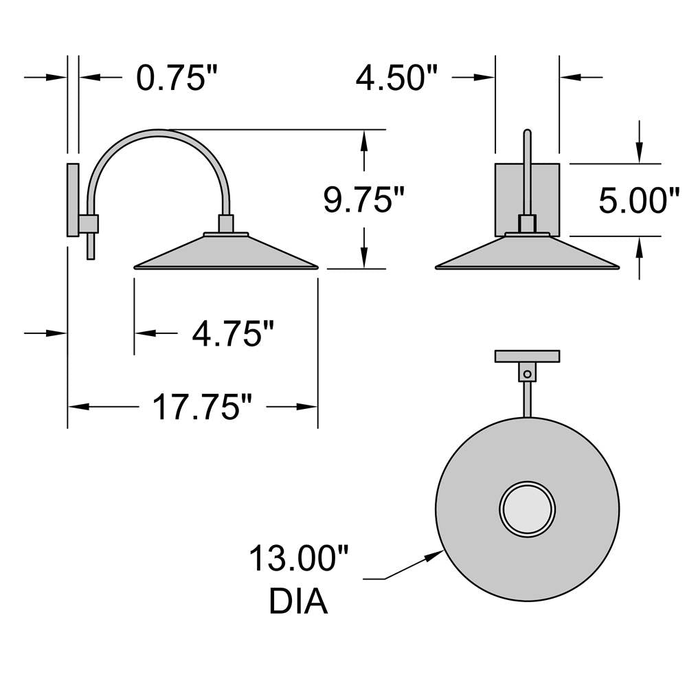 Access Lighting 20312LEDDMG-BL Black Outdoor Led Wall Mount Image 3