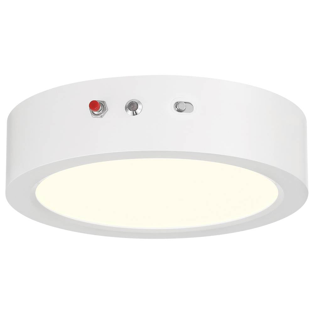 Access Lighting 20881LEDCSEM-WH/ACR White 3cct Emergency Backup Led Flush Mount Image 1