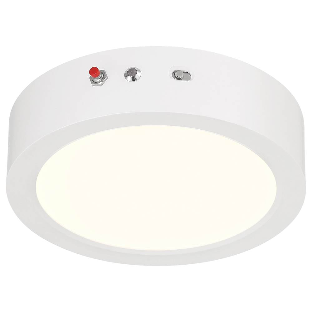 Access Lighting 20881LEDCSEM-WH/ACR White 3cct Emergency Backup Led Flush Mount Image 5
