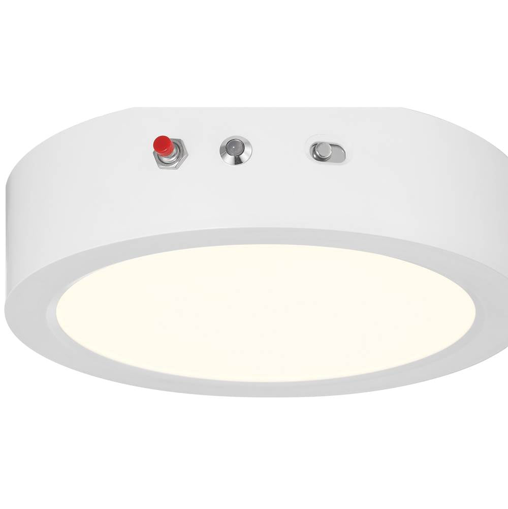 Access Lighting 20881LEDCSEM-WH/ACR White 3cct Emergency Backup Led Flush Mount Image 6